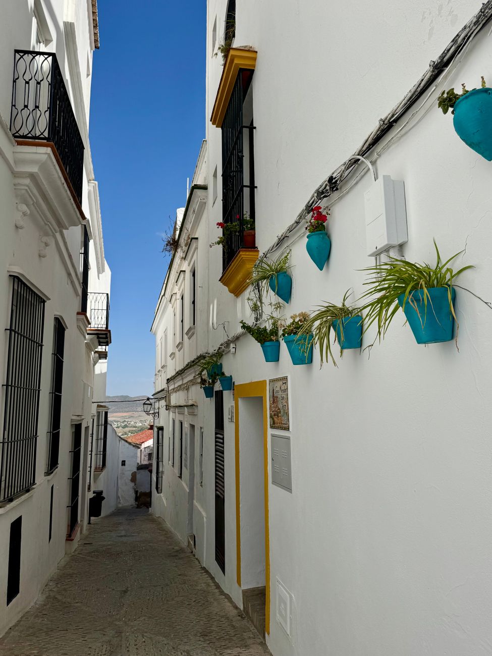 Spanish Andalusia village whitewashed alleys